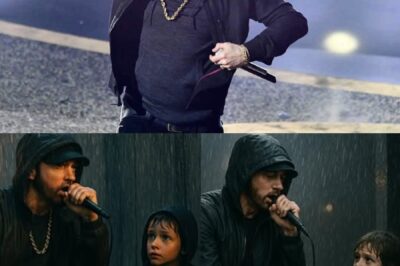“He Rapped in the Rain Just for Him” — Eminem’s Secret Performance for a Homeless Child Ends with a Mysterious Gift That Left Everyone in Shock