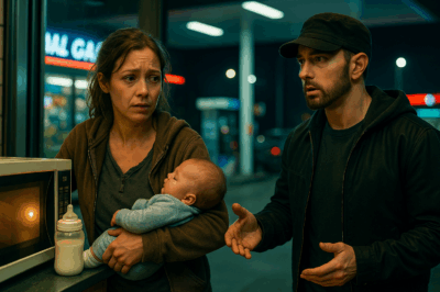 Poor Single Mother Warms Milk for Her Baby at Gas Station, Shocked as Eminem Steps In with Unexpected Offer