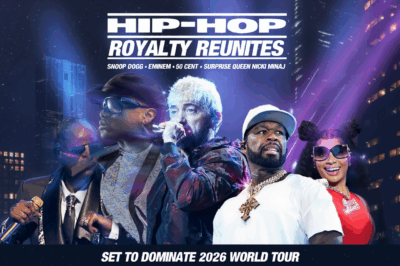 Hip-Hop Royalty Reunites: Snoop Dogg, Eminem, 50 Cent, and Surprise Queen Nicki Minaj Set to Dominate 2026 World Tour – Fans Lose Their Minds