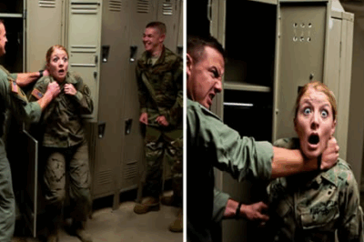 “YOU’RE USELESS!” – Three Cocky Recruits Tried to Choke the “Old Lady” in the Locker Room… Until the 20-Year SEAL Veteran Smiled.