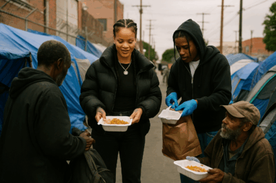 Rihanna and A$AP Rocky Serve Hope: Power Couple Dishes Out Meals to Homeless in LA’s Skid Row