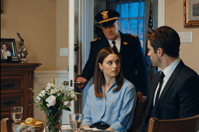 Cop’s Grease-Stained Arrival at Fiancé’s Family Dinner Turns Skeptical In-Laws into Admirers When Roadside Veteran She Helped Crashes the Party with Pie and Praise