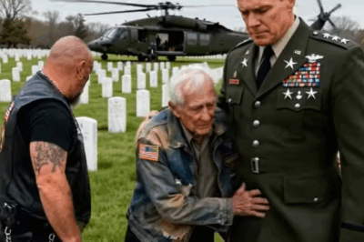 He dropped to one knee beside the headstone, an old soldier keeping a vow older than most of the men buried around him, when the sudden howl of straight-pipe exhausts turned the afternoon into a taunt.
