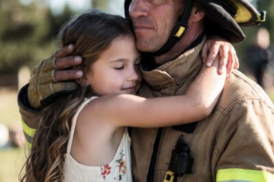 “THE LITTLE GIRL RAN BACK, HUGGED THE RESCUER TIGHTLY AND ASKED: “”CAN YOU BE MY DAD?