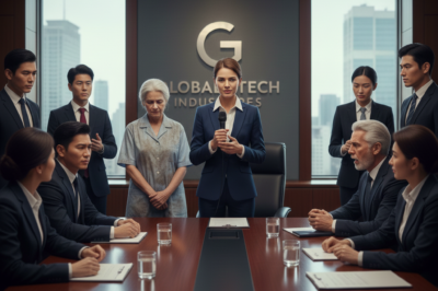 On the day I was sworn in as CEO, I introduced the cleaning lady standing behind me… and everyone froze. They smirked, rolled their eyes, even whispered. But when my mother spoke, the room went silent. The chairman gasped and said a sentence no one expected