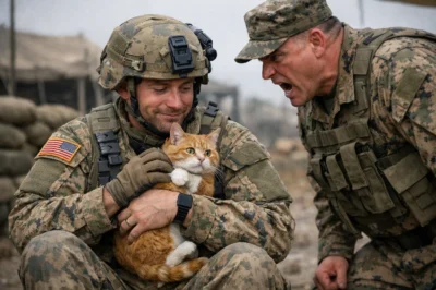 The Forbidden Cat: Soldier’s Tender Embrace on the Battlefield Ignites Commander’s 3-Year Rage