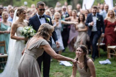 She Slapped Me and Yanked My Hair at My Sister’s Wedding — Then My Dad Ordered Me to Kneel and Apologize… Until Her Powerful Boyfriend Showed Up and Destroyed Everything She Owned